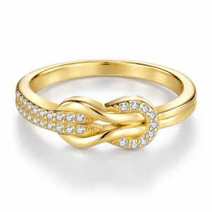 larensy-lenora-moissanite-knot-ring-main Lenora Moissanite Knot Ring — front and setting detail