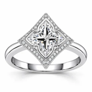 larensy-lilia-square-moissanite-ring-main Lilia Floral Moissanite Ring — front and setting detail