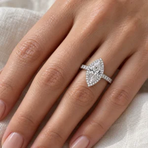 Lyselle Marquise Moissanite Halo Ring alternate view