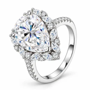 Mirelle Pear Moissanite Halo Ring Mirelle Pear Moissanite Halo Ring