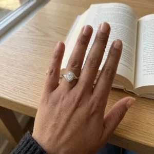 Mirielle Pear Moissanite Bypass Halo Ring alternate view