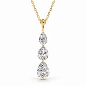 larensy-three-pear-necklace-main graduated pear necklace, front view