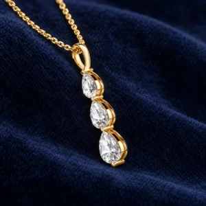 Cascata Graduated Pear Moissanite Necklace alternate view